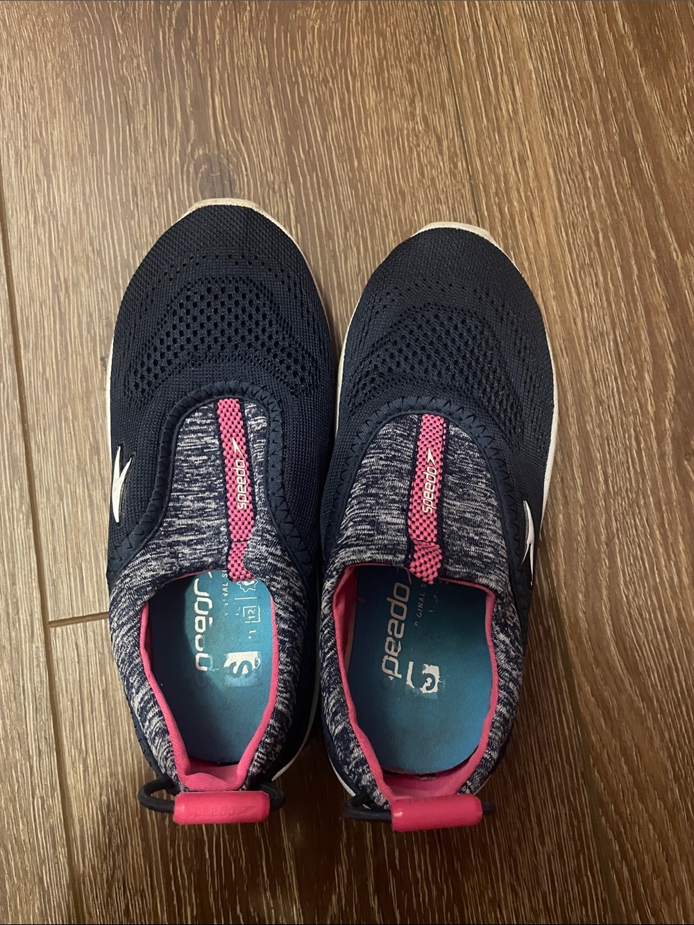 Speedo Girls Navy Blue and Pink Slip-On Water Sneakers